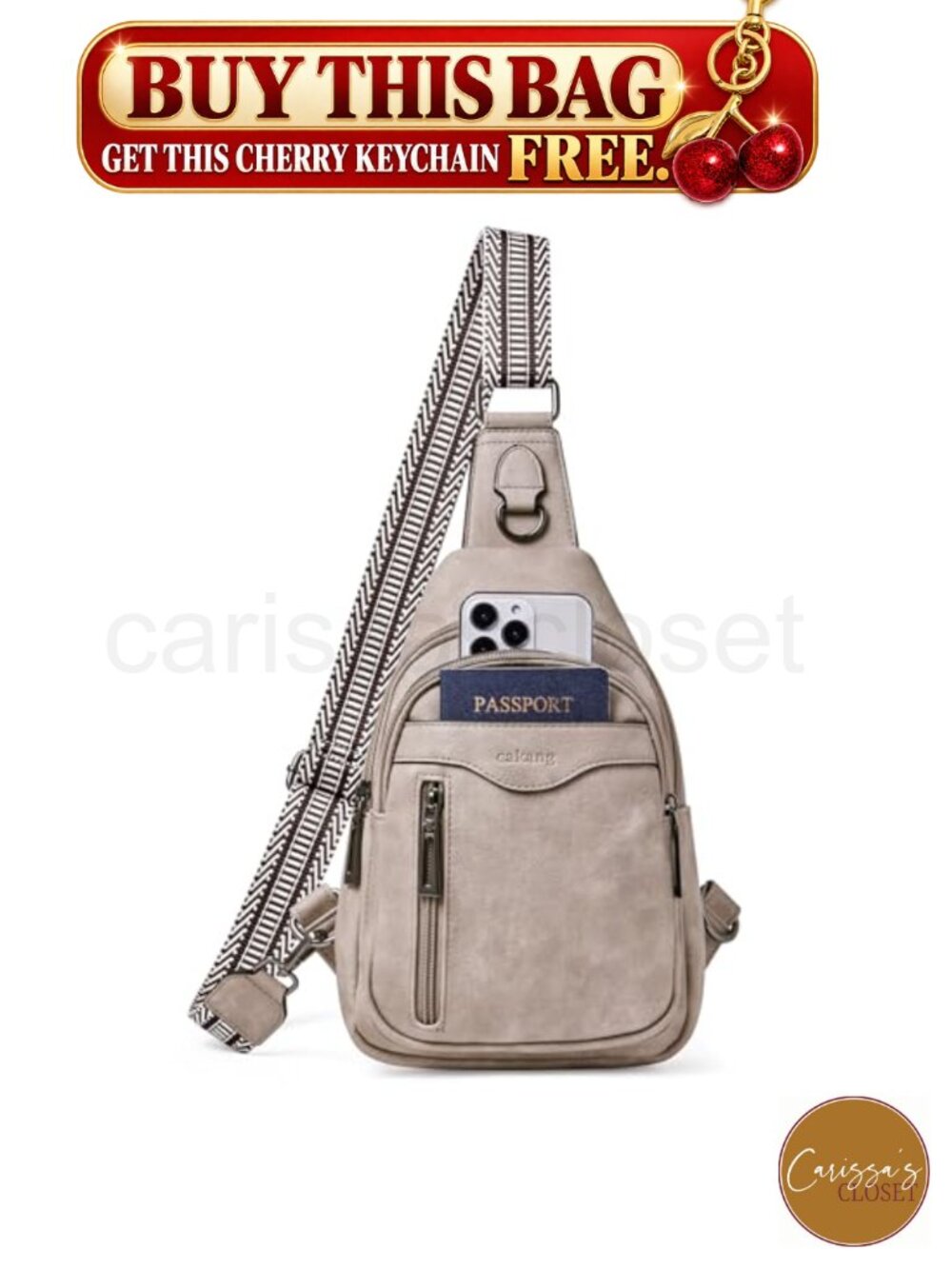 ✨ Vegan Leather Sling Bag Crossbody Fanny Pack Daypack Travel Purse